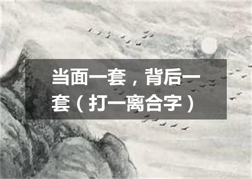 当面一套，背后一套（打一离合字）