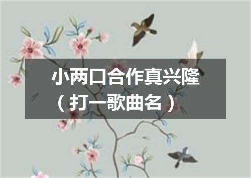 小两口合作真兴隆（打一歌曲名）