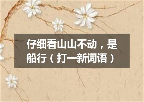 仔细看山山不动，是船行（打一新词语）