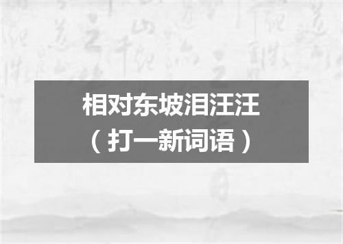相对东坡泪汪汪（打一新词语）