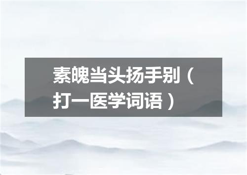 素魄当头扬手别（打一医学词语）