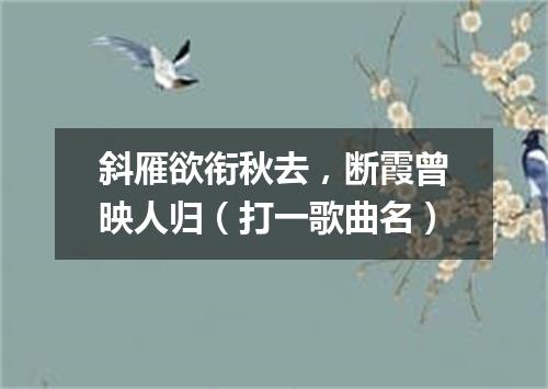 斜雁欲衔秋去，断霞曾映人归（打一歌曲名）