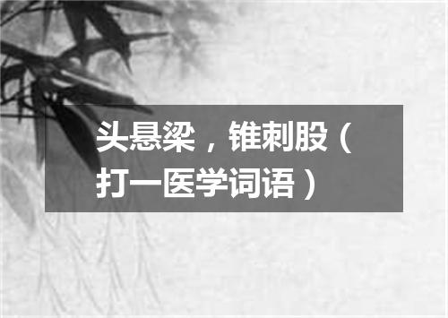 头悬梁，锥刺股（打一医学词语）