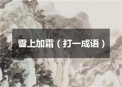 雪上加霜（打一成语）