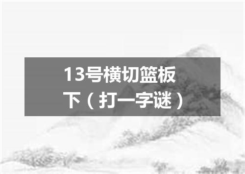 13号横切篮板下（打一字谜）