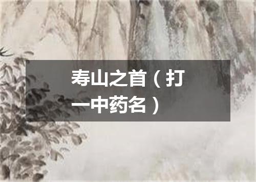 寿山之首（打一中药名）