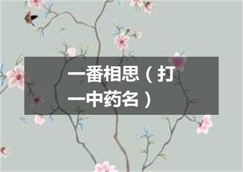 一番相思（打一中药名）