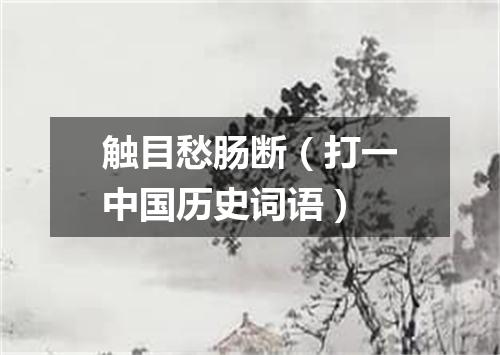 触目愁肠断（打一中国历史词语）