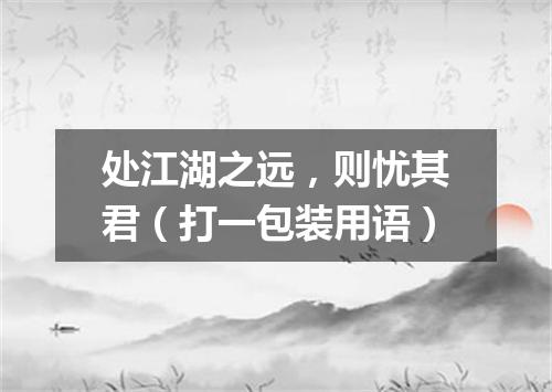 处江湖之远，则忧其君（打一包装用语）