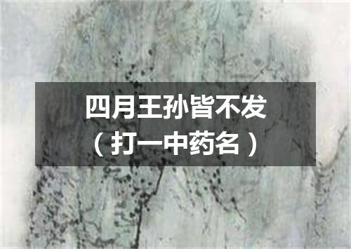 四月王孙皆不发（打一中药名）