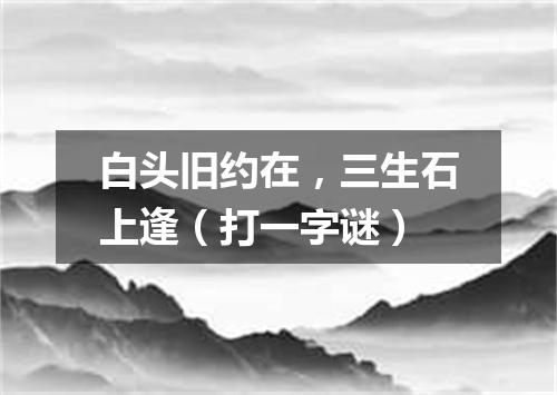 白头旧约在，三生石上逢（打一字谜）