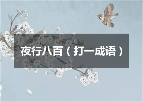 夜行八百（打一成语）