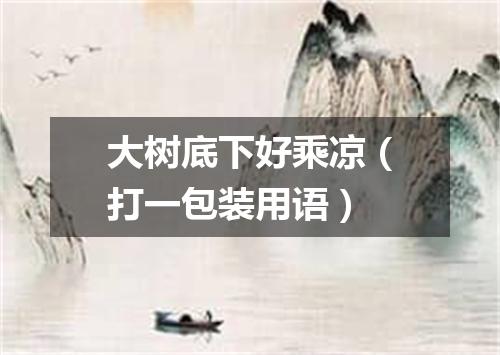 大树底下好乘凉（打一包装用语）