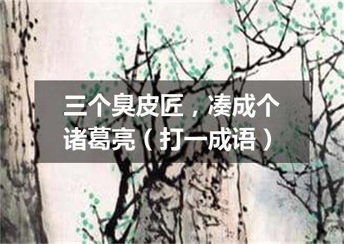 三个臭皮匠，凑成个诸葛亮（打一成语）