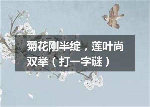 菊花刚半绽，莲叶尚双举（打一字谜）