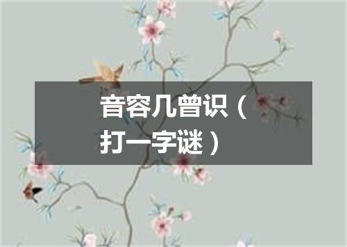 音容几曾识（打一字谜）