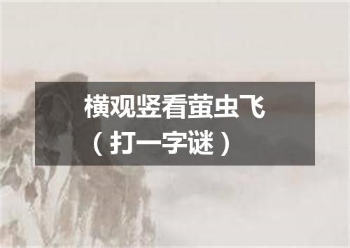 横观竖看萤虫飞（打一字谜）