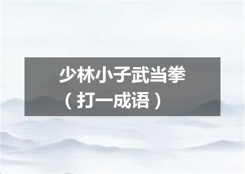 少林小子武当拳（打一成语）