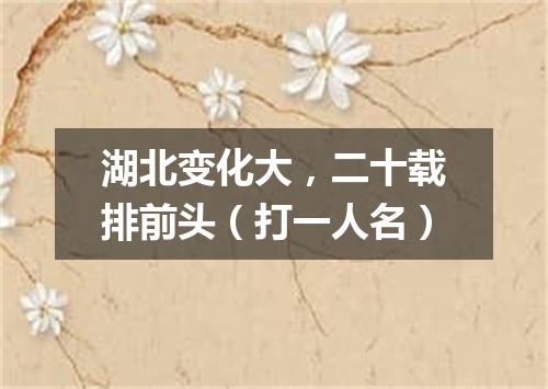 湖北变化大，二十载排前头（打一人名）