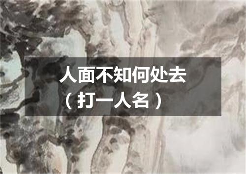 人面不知何处去（打一人名）