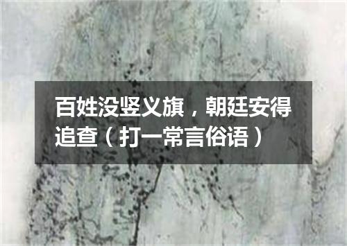 百姓没竖义旗，朝廷安得追查（打一常言俗语）