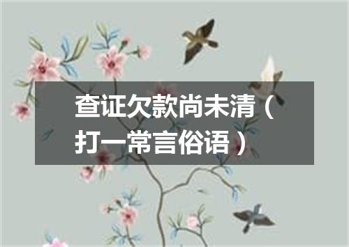 查证欠款尚未清（打一常言俗语）