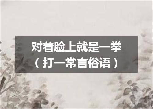 对着脸上就是一拳（打一常言俗语）