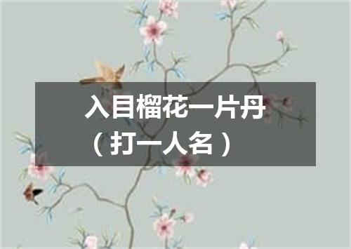 入目榴花一片丹（打一人名）