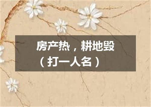 房产热，耕地毁（打一人名）