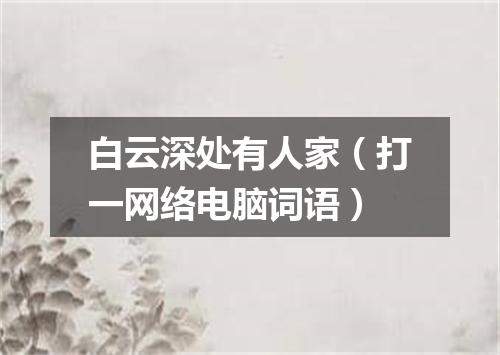 白云深处有人家（打一网络电脑词语）