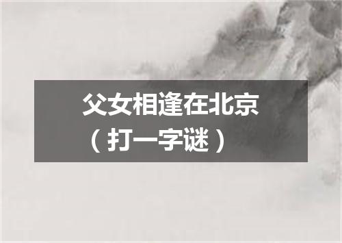 父女相逢在北京（打一字谜）