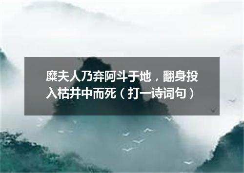 糜夫人乃弃阿斗于地，翻身投入枯井中而死（打一诗词句）