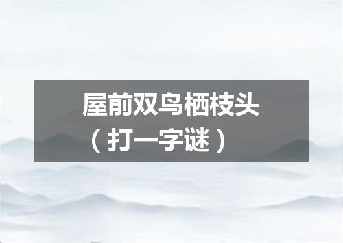 屋前双鸟栖枝头（打一字谜）