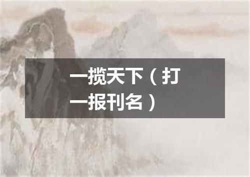 一揽天下（打一报刊名）