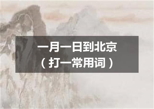 一月一日到北京（打一常用词）