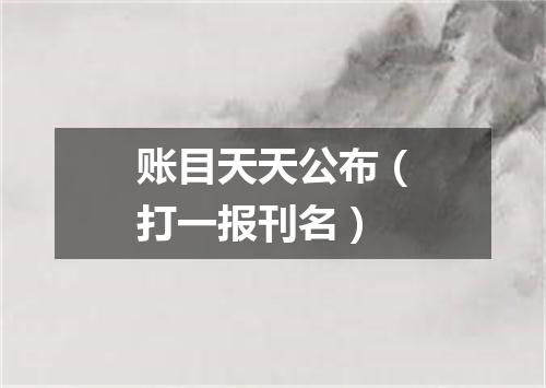 账目天天公布（打一报刊名）