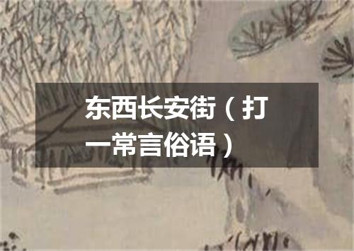 东西长安街（打一常言俗语）