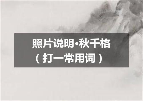 照片说明·秋千格（打一常用词）