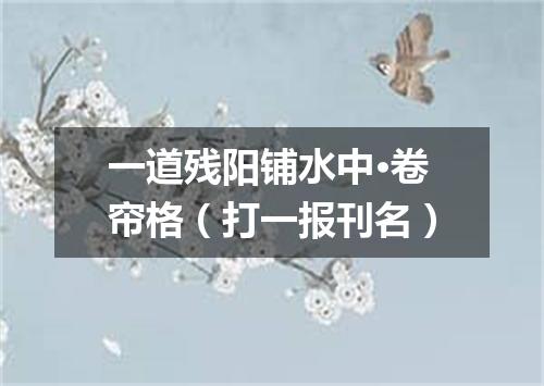 一道残阳铺水中·卷帘格（打一报刊名）