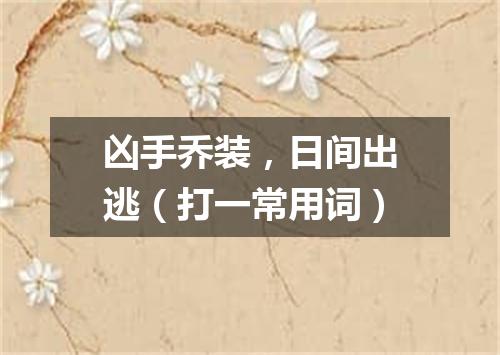 凶手乔装，日间出逃（打一常用词）