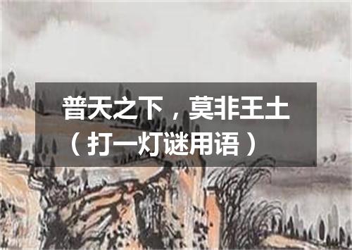 普天之下，莫非王土（打一灯谜用语）