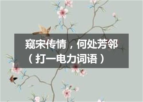 窥宋传情，何处芳邻（打一电力词语）