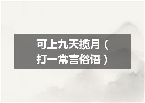 可上九天揽月（打一常言俗语）