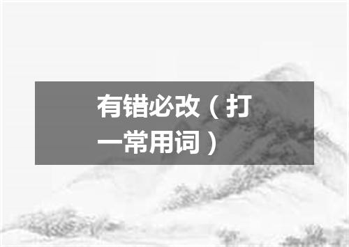 有错必改（打一常用词）