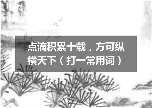 点滴积累十载，方可纵横天下（打一常用词）