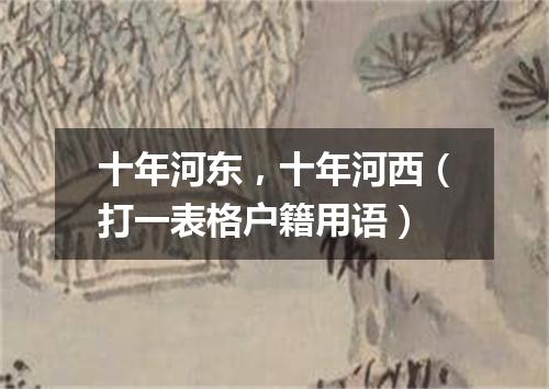 十年河东，十年河西（打一表格户籍用语）