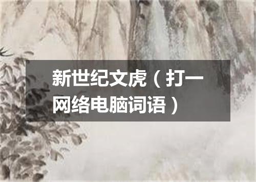 新世纪文虎（打一网络电脑词语）