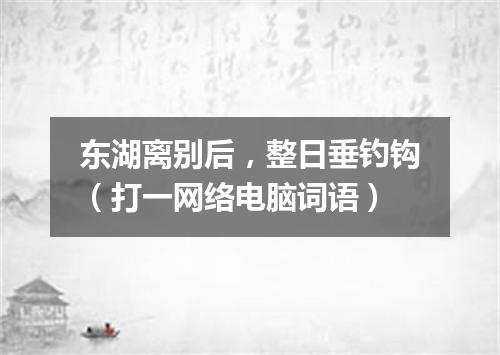 东湖离别后，整日垂钓钩（打一网络电脑词语）