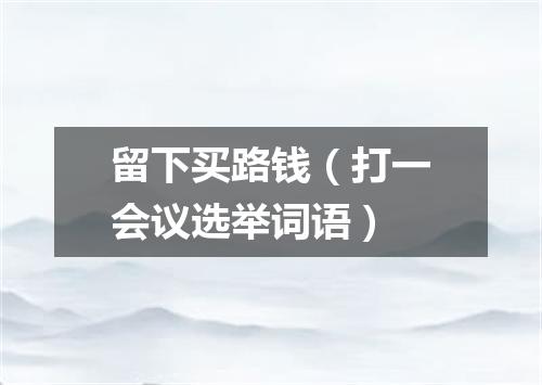 留下买路钱（打一会议选举词语）