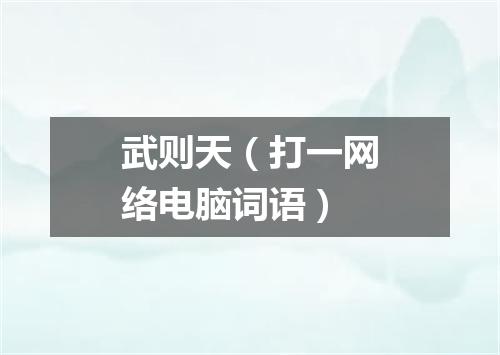 武则天（打一网络电脑词语）